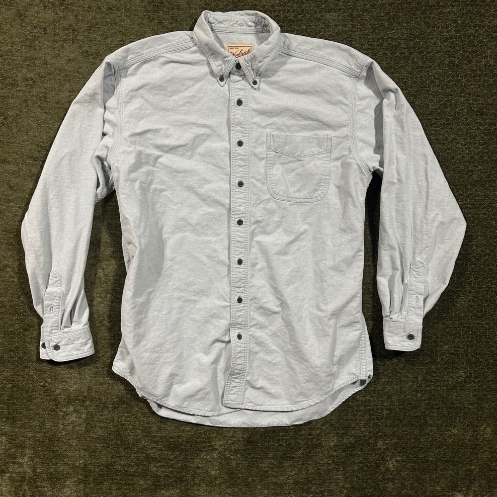 Woolrich Button Down Shirt Mens L Tall Light Blue Cotton Oxford 6029WS